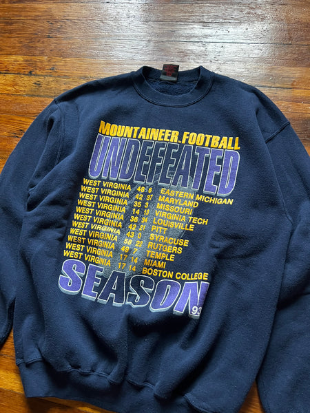 Vintage 90s WVU Mountaineers 1993 Undefeated Season Graphic Crewneck Sweatshirt