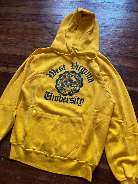 Vintage 70s/80s WVU Old English Logo Hoodie Sweatshirt