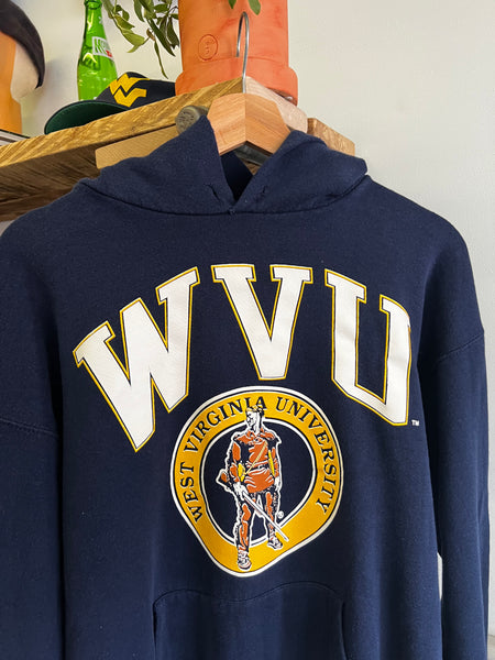 Vintage 90s WVU Spellout Graphic Hoodie