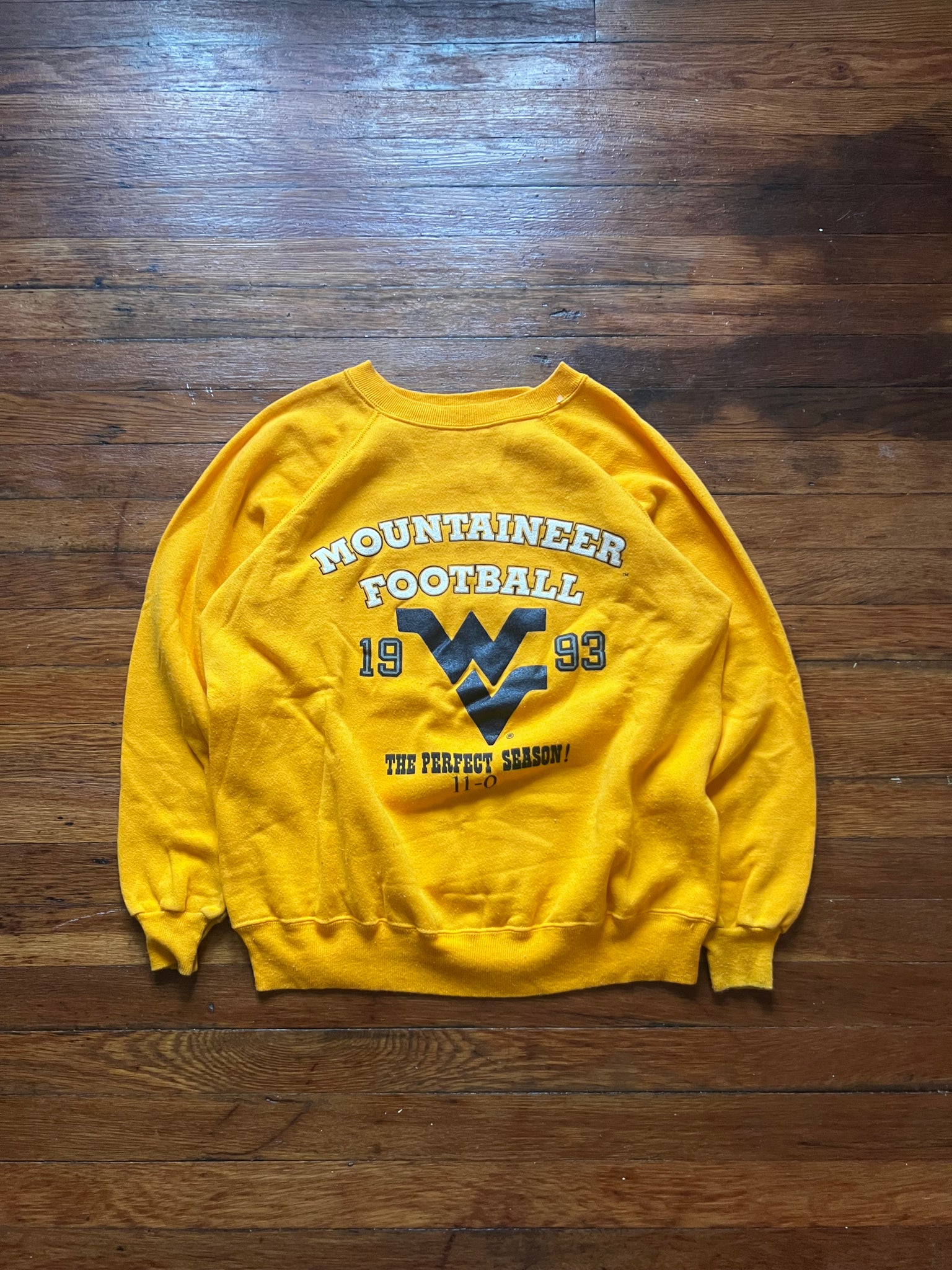 Vintage 90s WVU Football 1993 Undefeated Season Graphic Crewneck