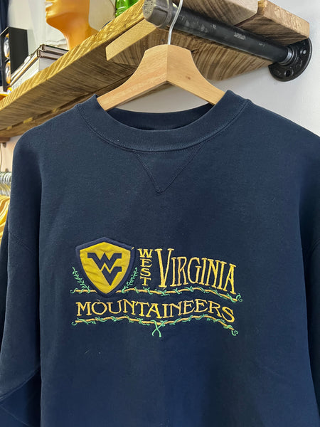 Vintage 90s WVU Mountaineers Embroidered Crewneck