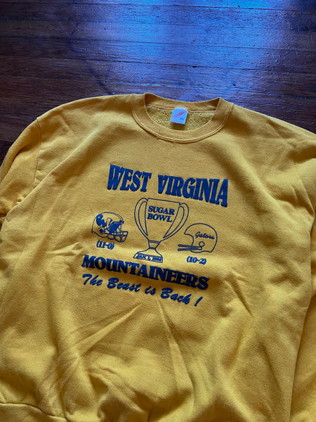 Vintage 90s WVU Football Florida Sugar Bowl Graphic Crewneck Sweatshirt