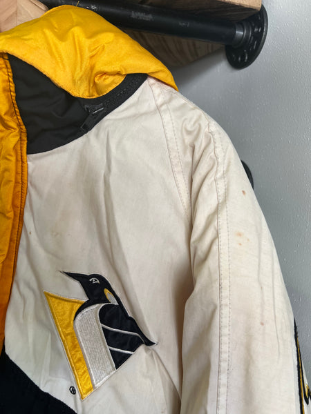 Vintage 90s Pittsburgh Penguins Big Spellout Puffer Jacket