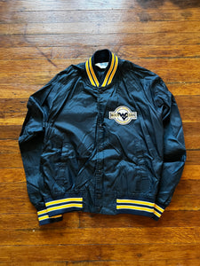 Vintage 80s WVU Chalkline Embroidered Satin Varsity Coach Jacket