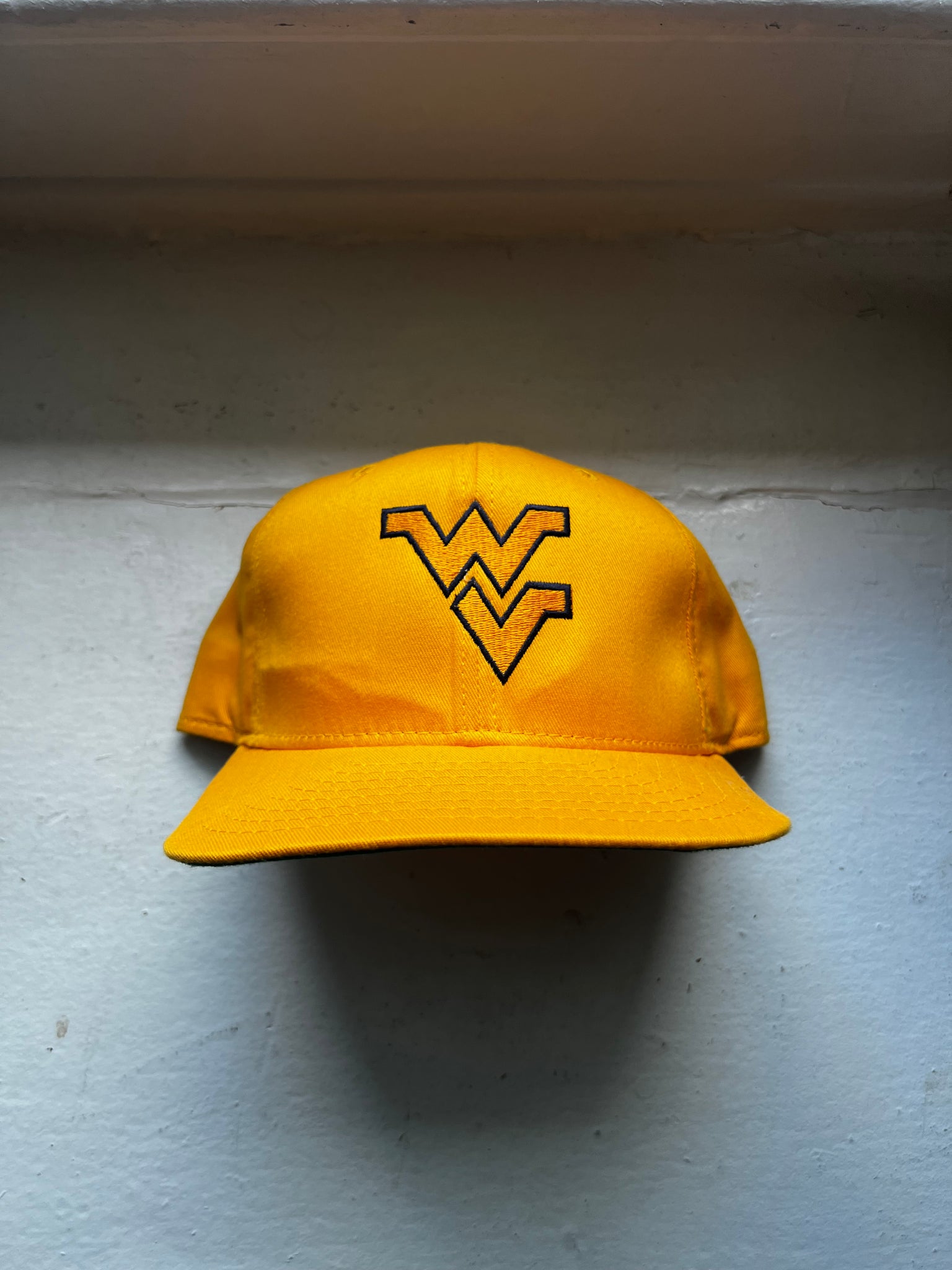 Vintage 90s WVU Embroidered Gold Snapback Hat