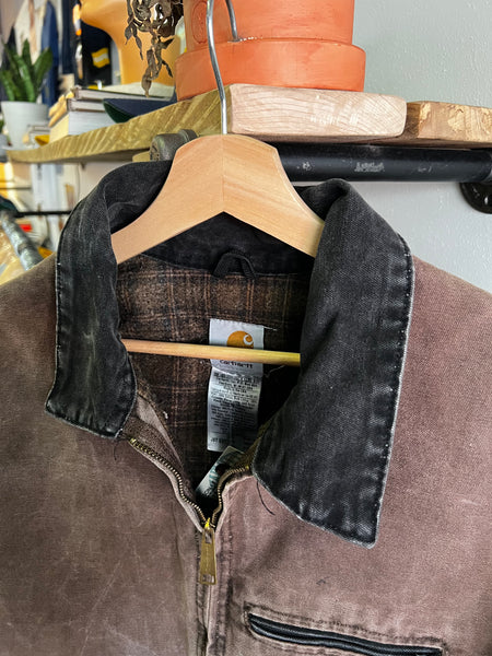 Vintage 90s Brown Flannel Lined Carhartt Detroit Jacket