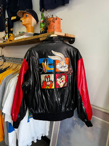 Vintage 90s Looney Tunes Heavyweight Leather Jacket