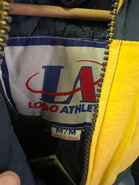 Vintage 90s WVU Mountaineers Logo Athletic Sharktooth Puffer Jacket