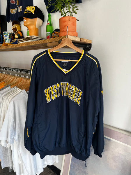 Vintage 90s WVU Spellout Embroidered Pullover Windbreaker