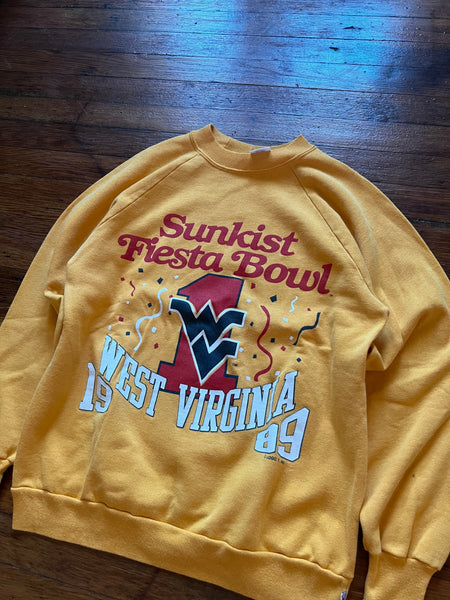 Vintage 80s WVU Mountaineers Football Fiesta Bowl Graphic Crewneck