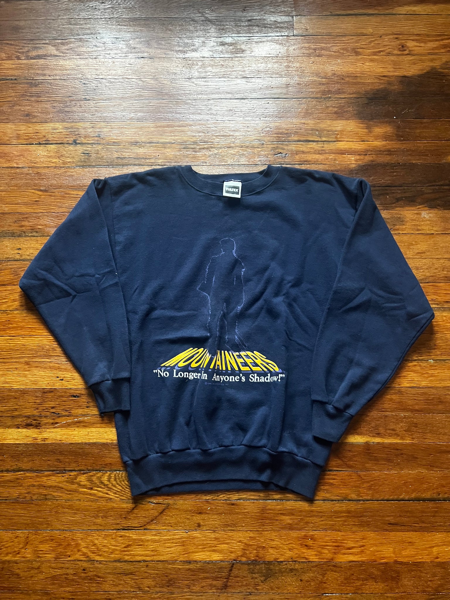 Vintage 90s WVU Mountaineers Football Nobody’s Shadow Graphic Crewneck