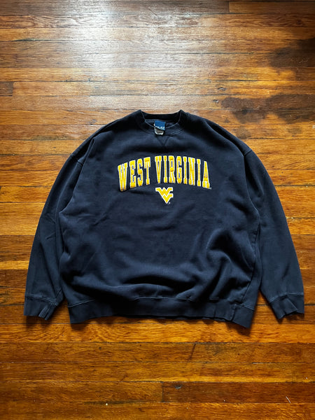 Vintage Y2K WVU Embroidered Spellout Oversized Crewneck Sweatshirt