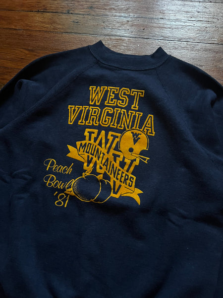 Vintage 80s WVU Football Peach Bowl Graphic Crewneck