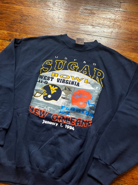 Vintage 90s WVU Mountaineers Football Florida Sugar Bowl Graphic Crewneck