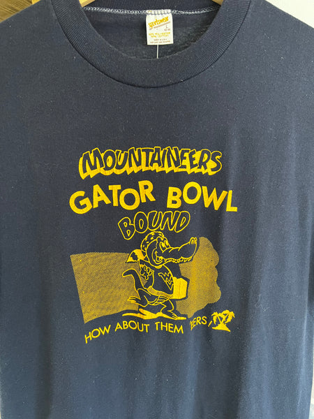 Vintage 80s WVU Football Gator Bowl Graphic Tee