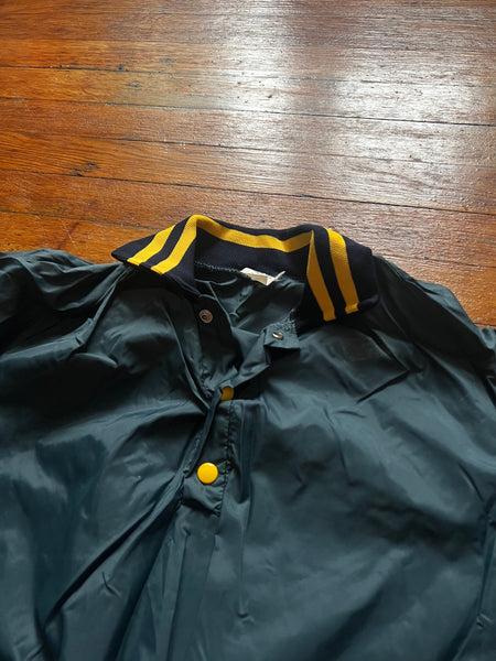 Vintage 80s WVU Satin Spellout Pullover Windbreaker Coach Jacket