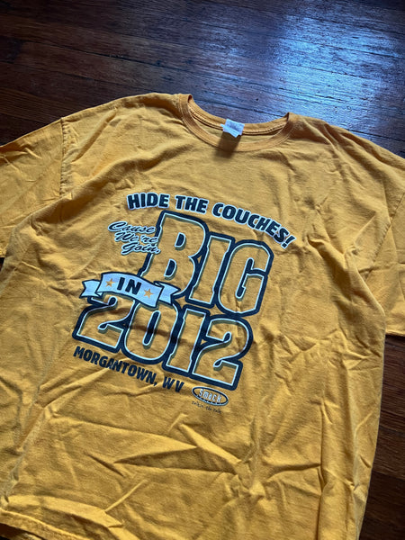 Vintage Y2K WVU Football Gold Rush Graphic Tee