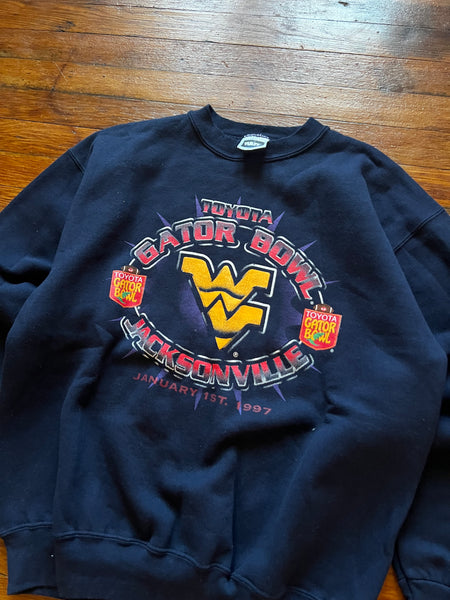 Vintage 90s WVU Football Gator Bowl Graphic Crewneck Sweatshirt