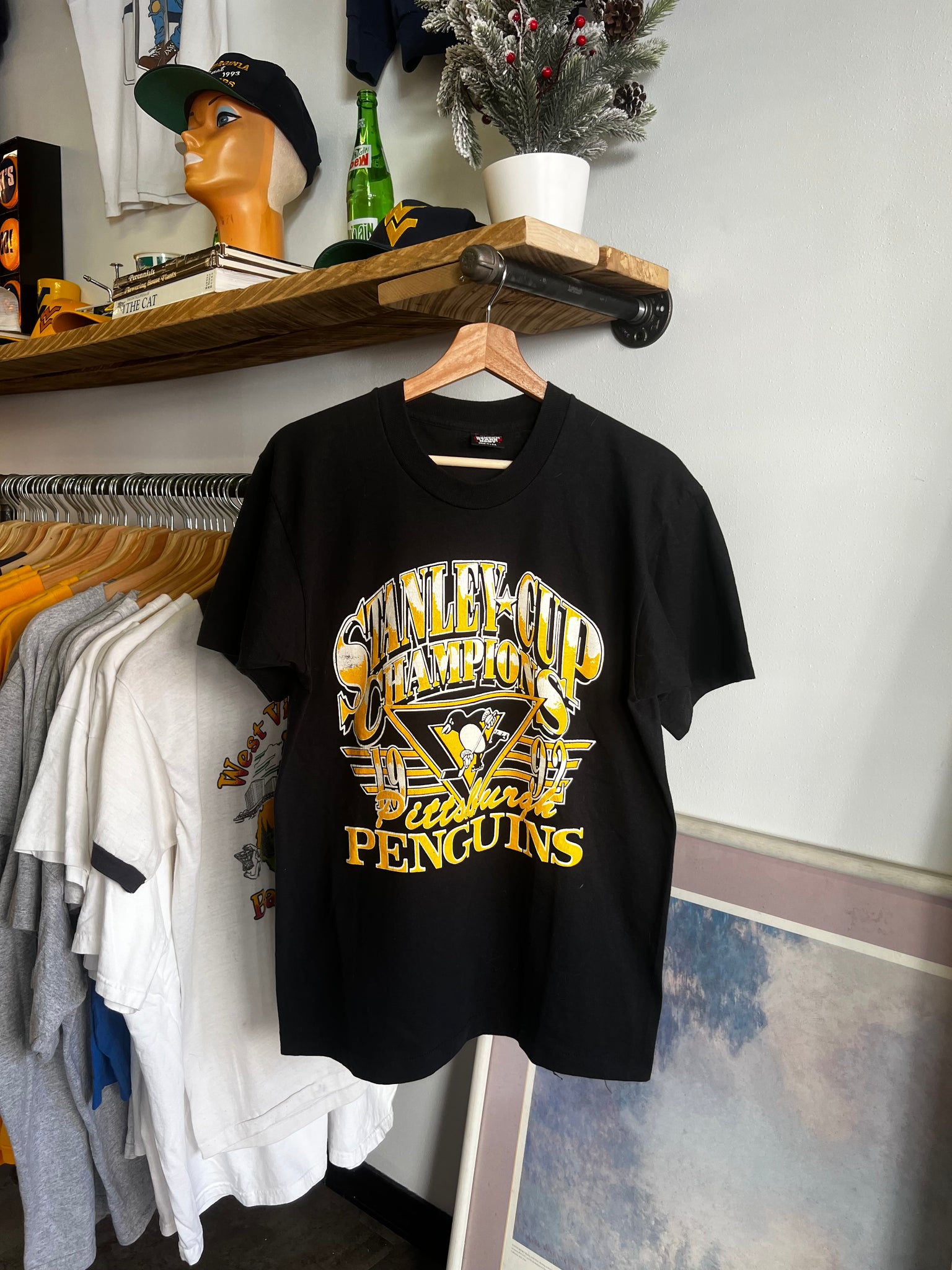 Vintage 90s Pittsburgh Penguins Stanley Cup Champs Graphic Tee
