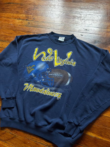 Vintage 90s WVU Mountaineers Football Graphic Crewneck