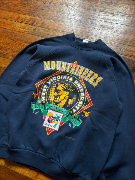 Vintage 90s WVU Football Carquest Bowl Graphic Crewneck Sweatshirt