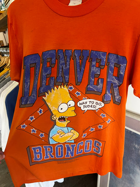 Vintage 90s Denver Broncos Bart Simpson Graphic Tee