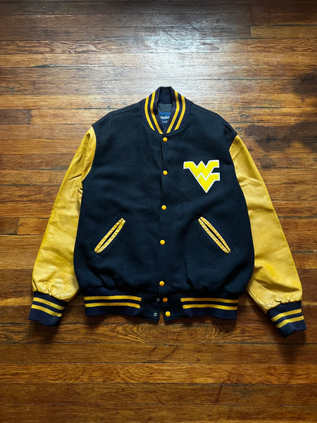 Vintage 90s WVU Embroidered Letterman Jacket