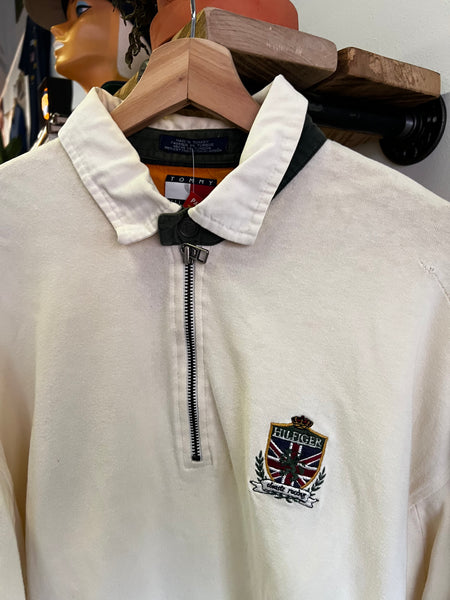 Vintage 90s Tommy Hilfiger Colorblocked Striped Longsleeve Polo
