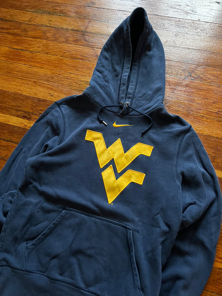 Vintage Y2K WVU Nike Center Swoosh Embroidered Logo Hoodie Sweatshirt