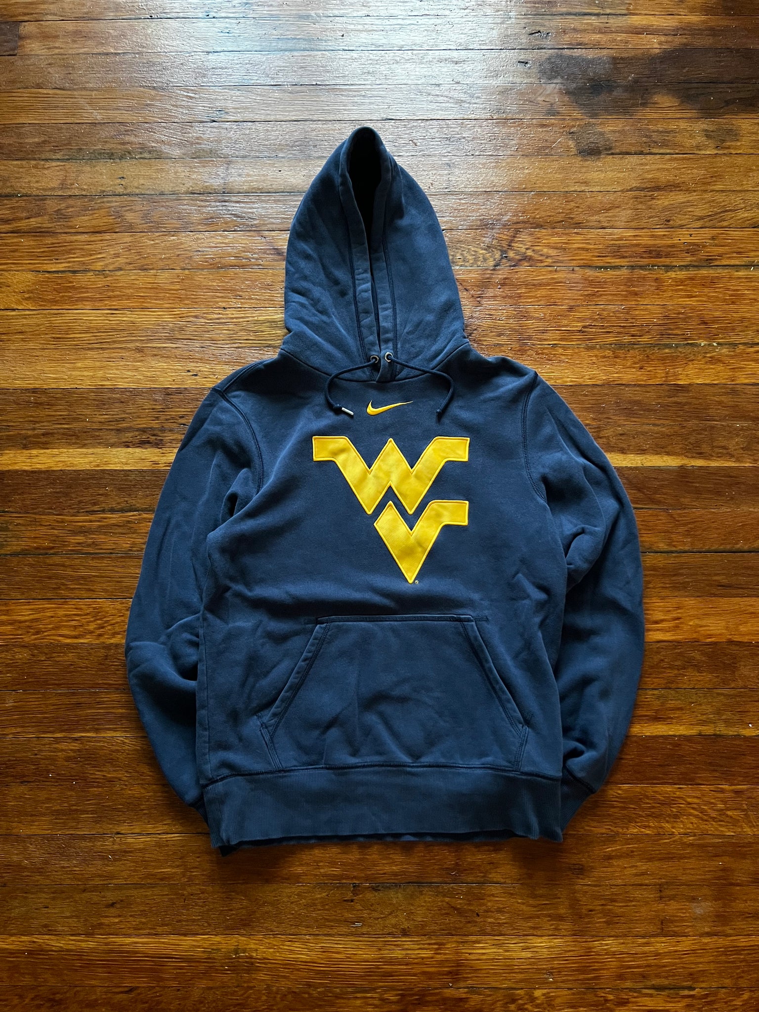 Vintage Y2K WVU Nike Center Swoosh Embroidered Logo Hoodie Sweatshirt