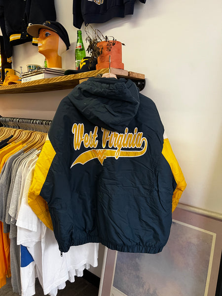 Vintage 90s WVU Mountaineers Puffer Hooded Jacket