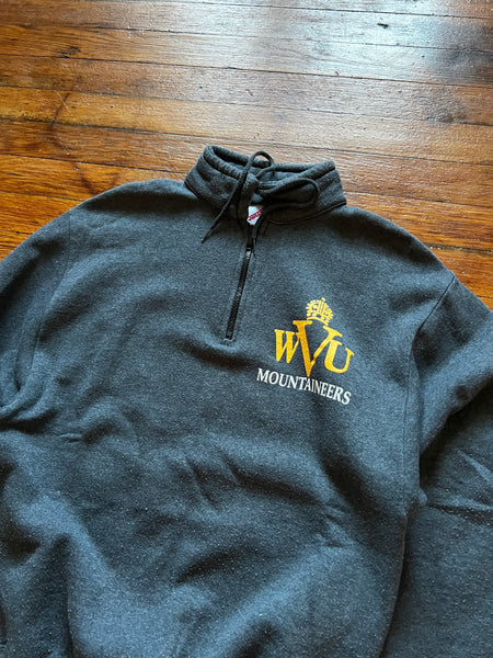 Vintage 90s WVU Mountaineers Quarter Zip Graphic Sweatshirt