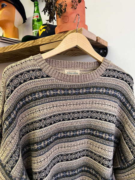 Vintage 90s Oversized Textured Patterned Sweater