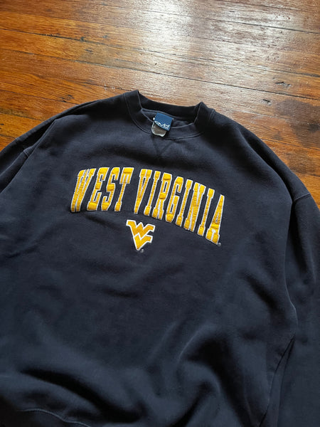 Vintage Y2K WVU Embroidered Spellout Oversized Crewneck Sweatshirt