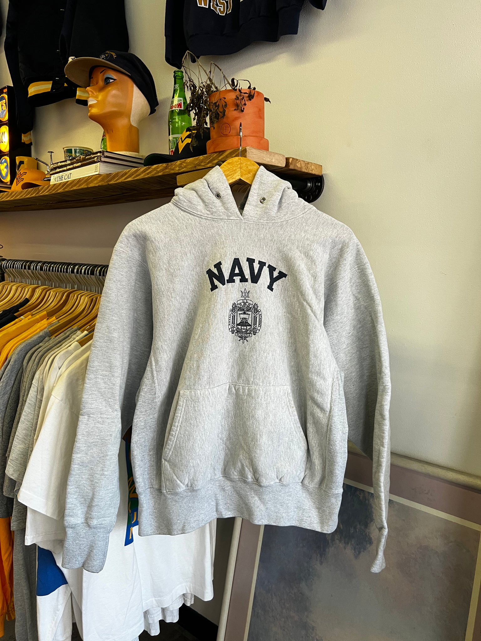 Vintage 90s Navy Heavyweight Graphic Hoodie