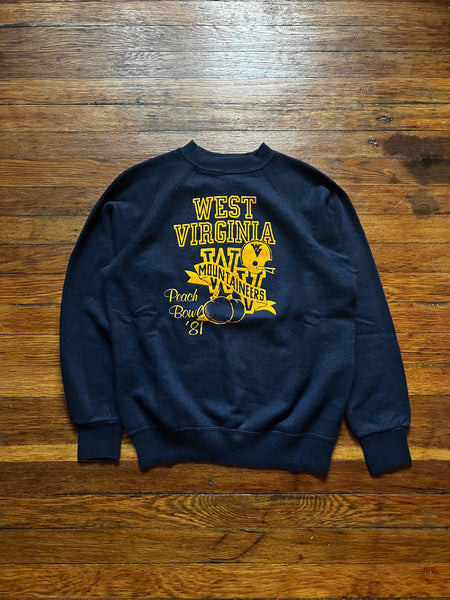 Vintage 80s WVU Football Peach Bowl Graphic Crewneck