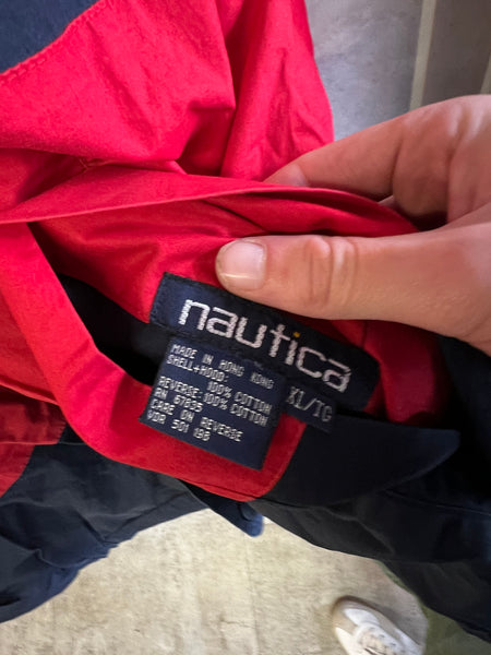 Vintage 90s Nautica Striped Colorblocked Reversible Jacket