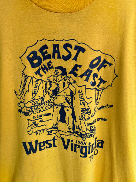 Vintage 80s WVU Beast of the East Graphic Tee