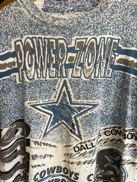 Vintage 90s Dallas Cowboys Football All Over Print Graphic Tee