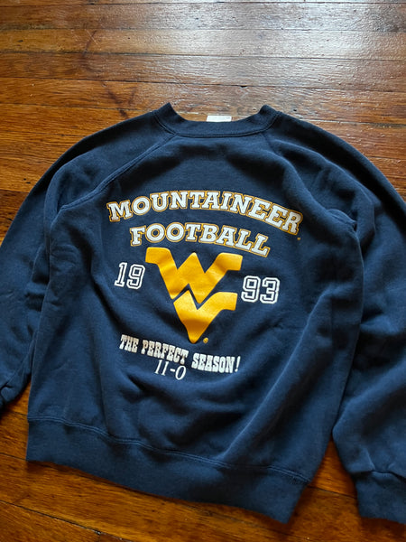 Vintage 90s WVU Football 1993 Undefeated Season Graphic Crewneck Sweatshirt