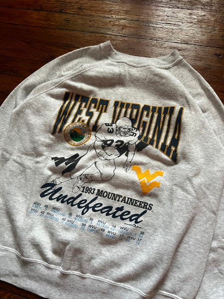 Vintage 90s WVU Mountaineers Football Undefeated Season Crewneck