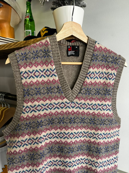 Vintage 70s Patterned Sweater Vest