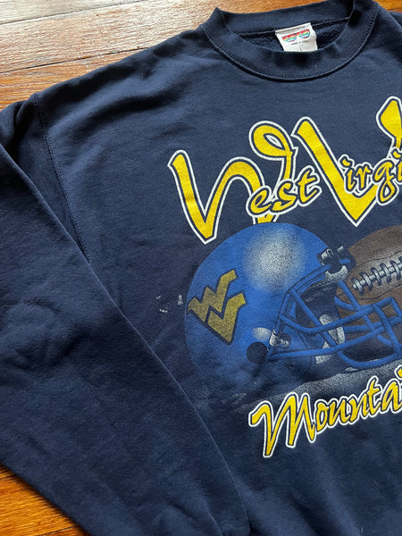 Vintage 90s WVU Mountaineers Football Graphic Crewneck