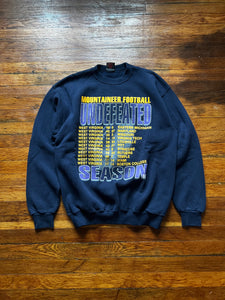 Vintage 90s WVU Mountaineers 1993 Undefeated Season Graphic Crewneck Sweatshirt