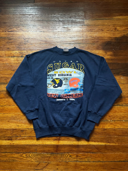 Vintage 90s WVU Mountaineers Football Florida Sugar Bowl Graphic Crewneck