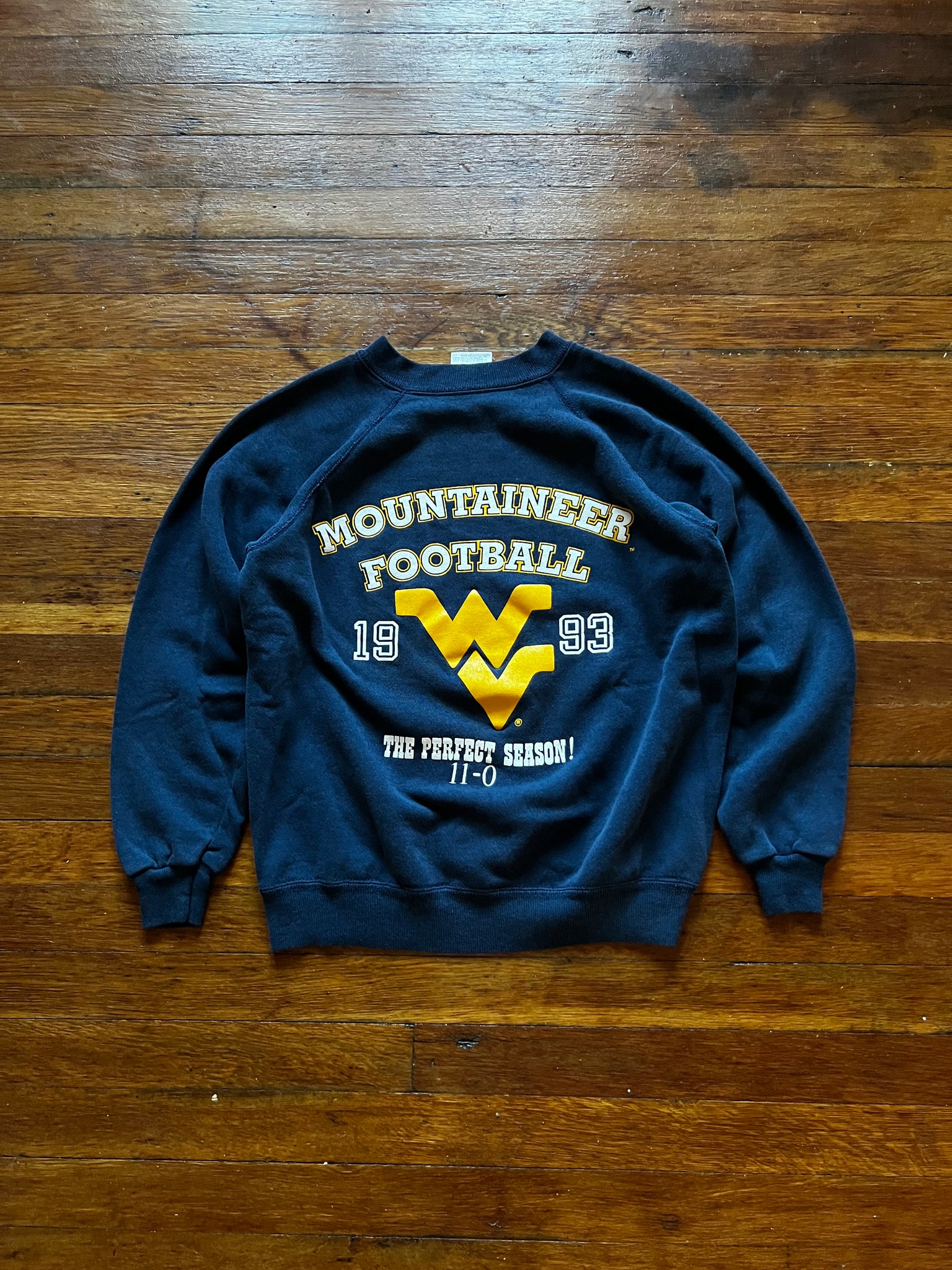 Vintage 90s WVU Football 1993 Undefeated Season Graphic Crewneck Sweatshirt