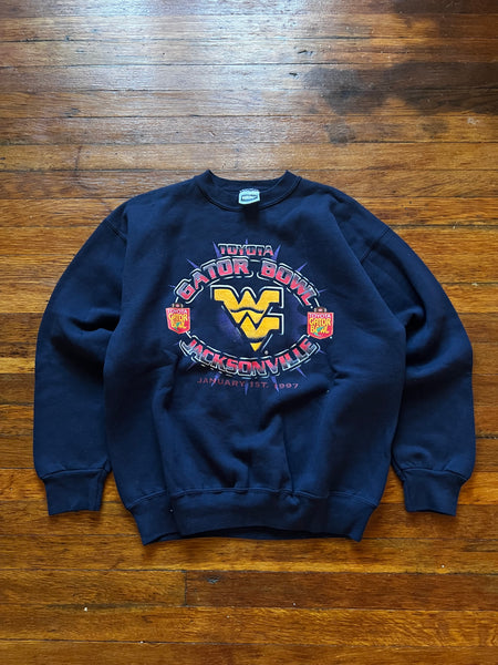 Vintage 90s WVU Football Gator Bowl Graphic Crewneck Sweatshirt