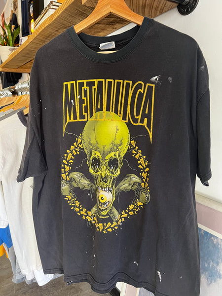 Vintage 90s/Y2K Metallica Pushead No Leaf Clover Graphic Band Tee