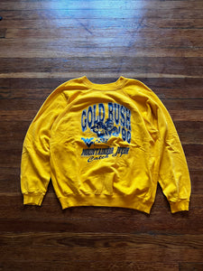 Vintage 90s WVU Football Gold Rush Graphic Crewneck Sweatshirt