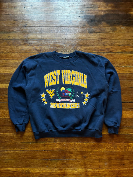 Vintage 90s WVU Football Carquest Bowl Graphic Crewneck Sweatshirt